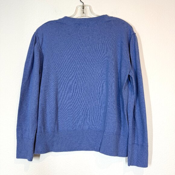 LL Bean Blue Cotton Cashmere Sweater Crewneck Pullover Medium - Picture 2 of 8